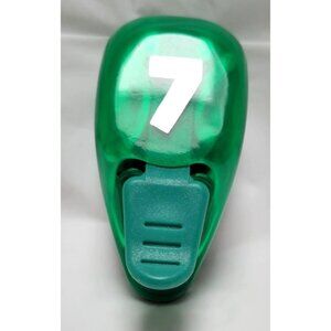 EK Success Number Seven Paper Punch Green Plastic Metal For Scrapbooking Crafts